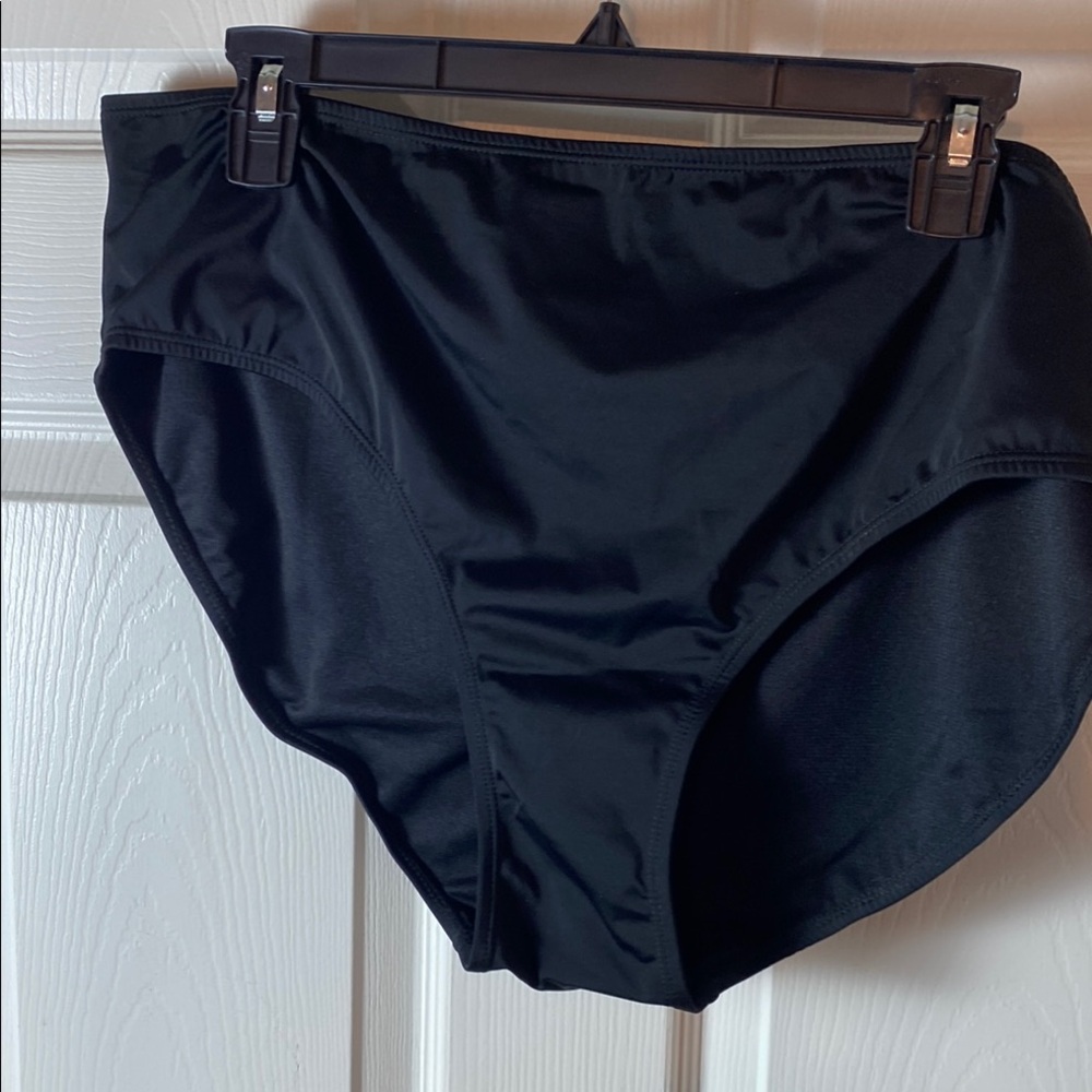 Full Fitt All  Black High-Waisted Bikini Bottoms Plus Size 24